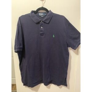 Polo Ralph Lauren Men Size Large Navy Short Sleeve Pony Logo Polo Preppy Golf
